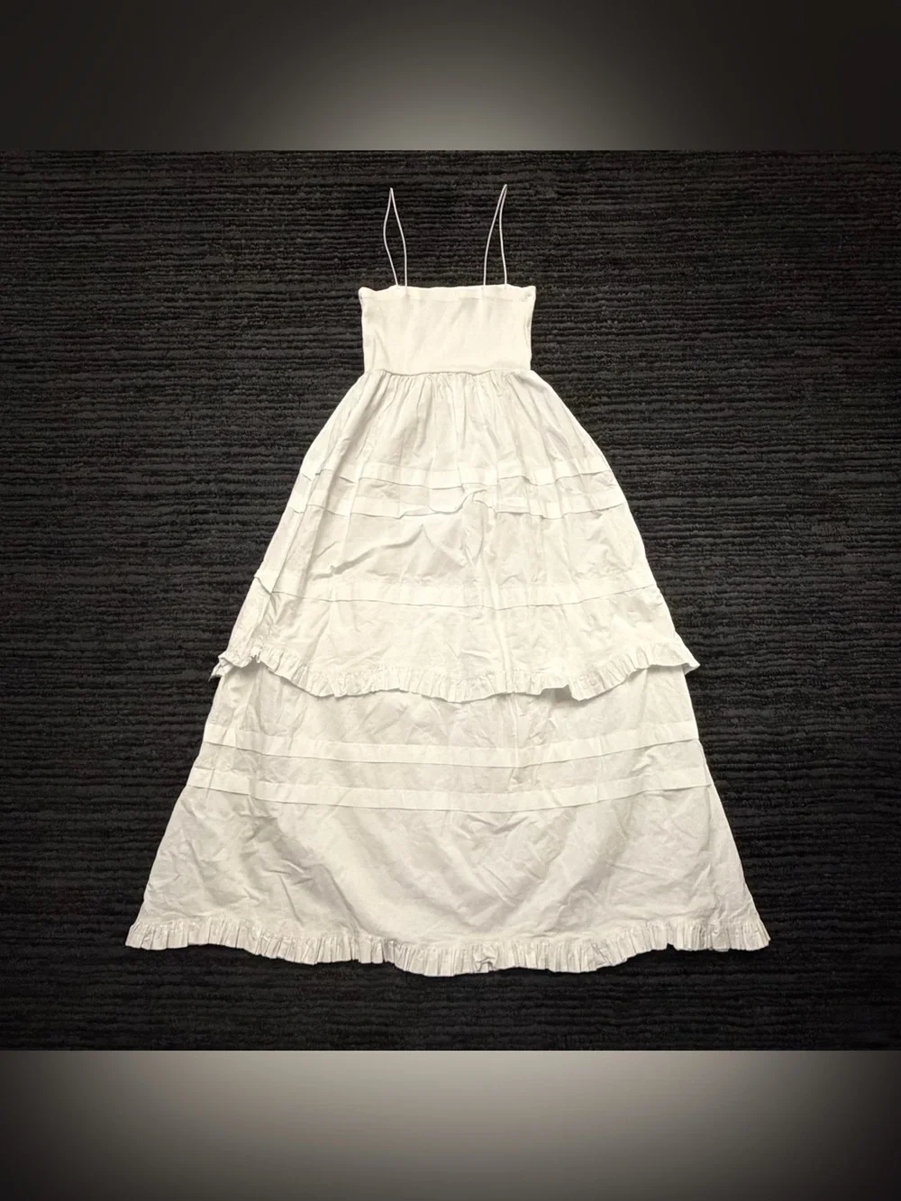 Zara Tiered Spaghetti Strap Summer Midi Poplin Dress - Picture 2 of 4